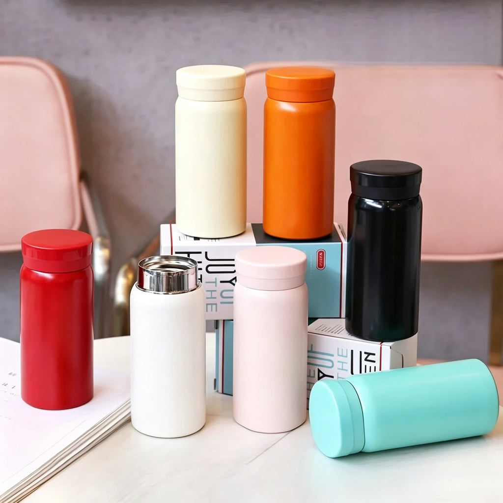 200ML/300ML Mini Insulated Cup Stainless Steel Pocket Cup Car Vacuum Flasks Coffee Cup Portable Leak-proof Thermal Water Bottle